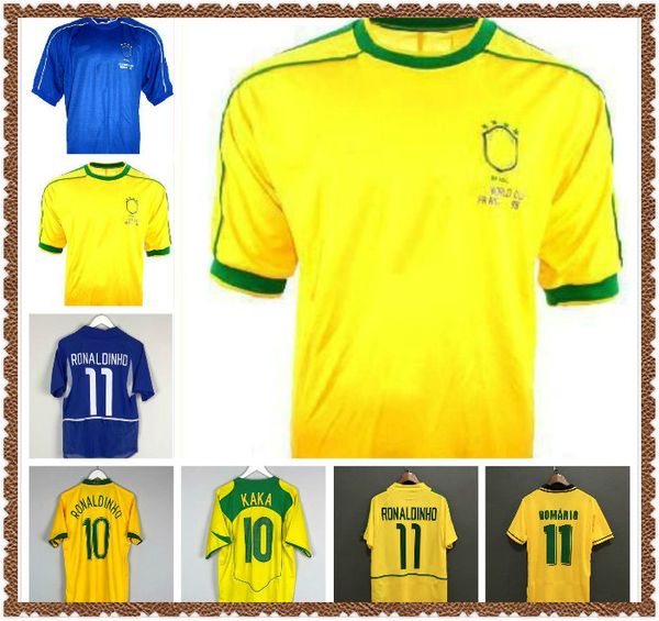

98 home soccer jerseys 2002 retro zico shirts carlos ronaldo ronaldinho 2004 camisa de futebol 1994 bebeto 2006 kaka 1998, Black;yellow