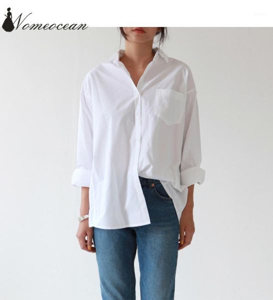

casual women's shirts 2018 new arrival plus size blouse long sleeve buons pocket white shirt s-3xl oversized shirt m180209041