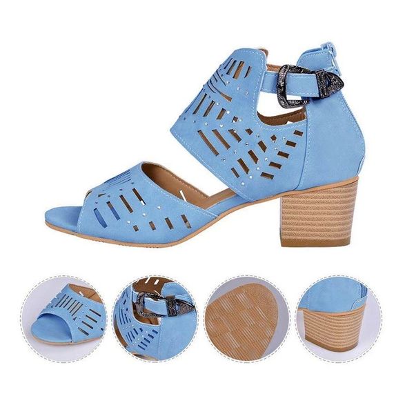 

2020 summer shoes women sandals casual women party shoes high heels sandals pu leather ladies square heel 6cm a2239 #od00, Black