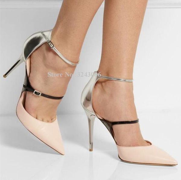 

lady new buckle strap stiletto heel pumps shoes fashion women mixed color high heel single shoes real ps dress, Black