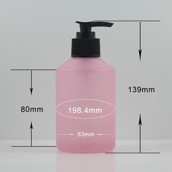 

storage bottles & jars luxury grade quality pink body glass lotion pump bottle 200ml, round 200ml cream for sale