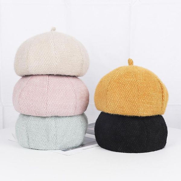 

berets caps for women sombreros de mujer korean version solid beret hat female sweet and versatile czapka zimowa gorros invierno, Blue;gray