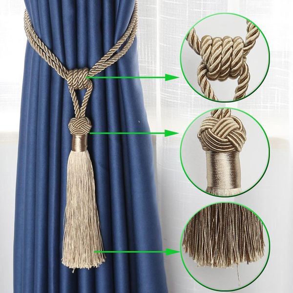 

1pc smooth tassel fringe curtain tieback buckle rope holdbacks window drapes tie backs curtain supplies room accessories h jllupf