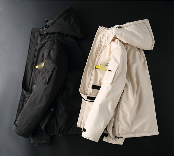 

19s new men's designer winter thicken warm jacket big fur hooded down jacket m~3xl, Black