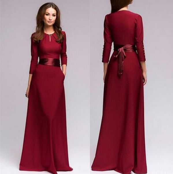 

new solid color lace up slim temperament long sleeve drs, Black;gray