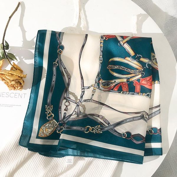 

new small square scarves silk scarves women's versatile spring and autumn professional wear accessories scarves and neckbands wmtywb, Blue;gray