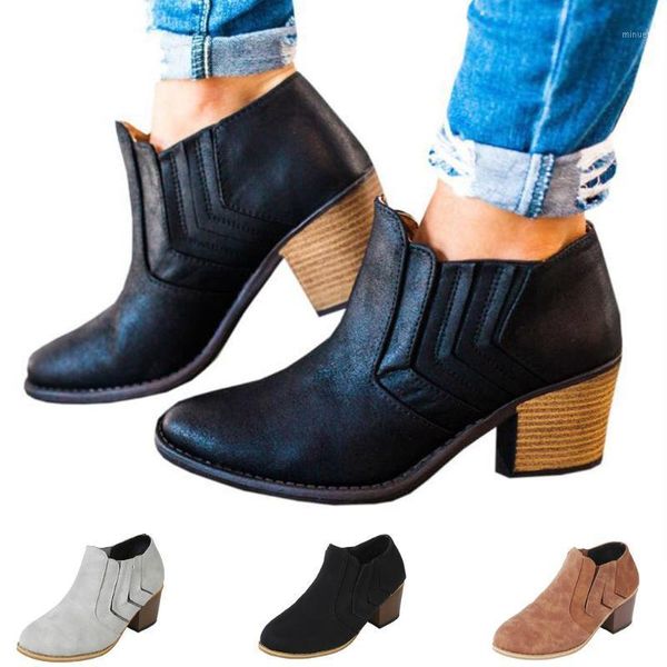 

women's boots ladies leisure solid wedges round toe large size mid heel boots breathable female comfortable shoes1, Black