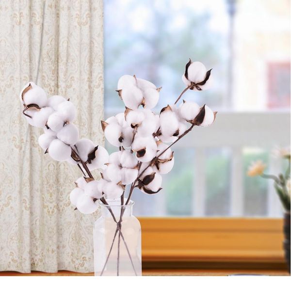 

1pcs natural cotton artificial flower branch for wedding xmas decoration handmade wreath gift kapok flower home decor jllxru