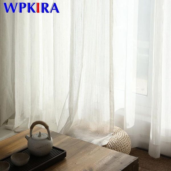 

modern solid color voile curtain for living room bedroom transparent linen sheer curtain window blinds kitchen balcony m1701
