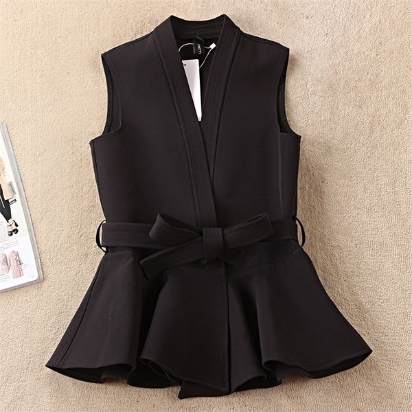 

nevettle black belted vest women spring casual colete femme 1023, Black;white