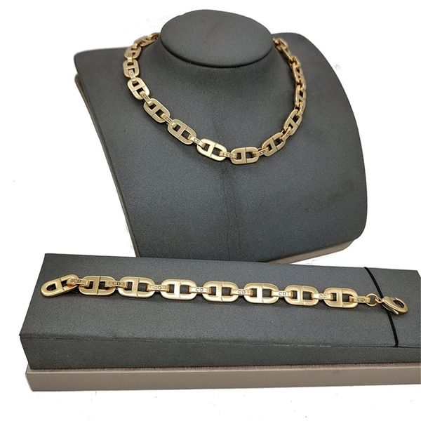 

88% off wholesale store 2022 necklace new heavy industry brass gold high-end necklace and hand decoration, Black