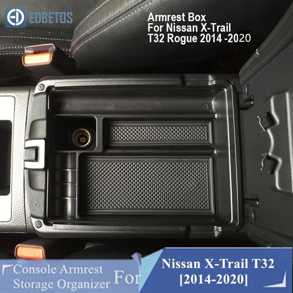 

central armrest box for x-trail t32 and rogue 2014-2020 car double storey non-slip flocking storage glove box