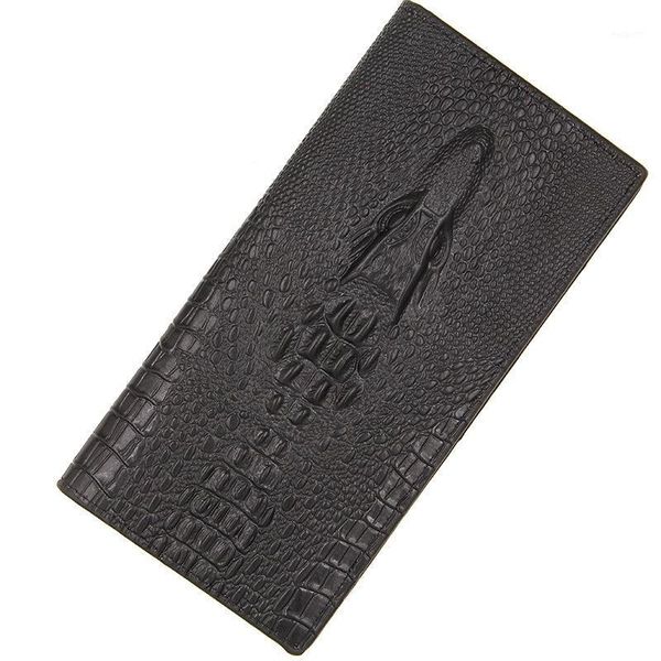 

wallets fashion vintage alligator pattern leather and purses for men 2021 style 3d crocodile long wallets1, Red;black