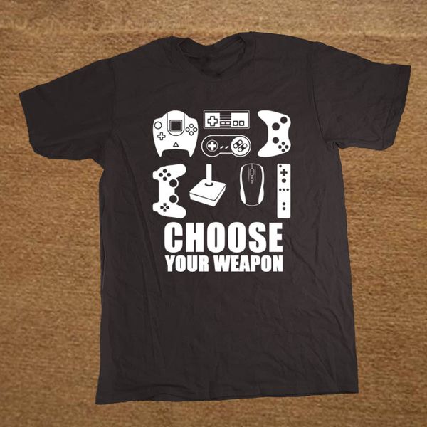 

новый летний вид спорта мужская тенниска выберите свое оружие gamer футболку video game controller tee хлопка с коротким рукавом футболки
