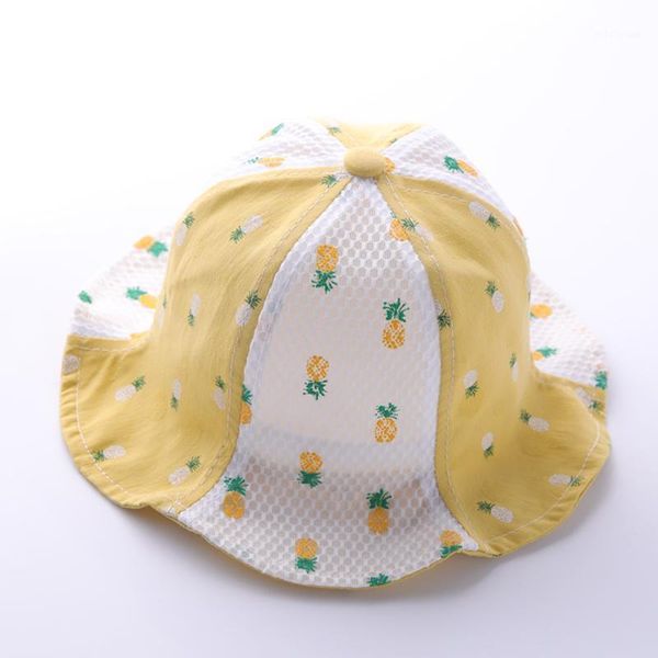 

baby summer thin fisherman hat girl shade fashion sunscreen cool hat tide1, Yellow