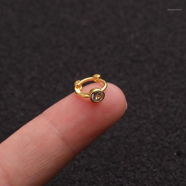 

1 pcs mix design simple small zircon cross flower heart ear hoops bone cuff earrings cute 5 mm circles copper hoop ear jewelry1, Golden;silver