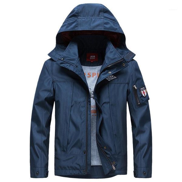 

brand autumn jacket men casual hooded collar jacket windbreaker men jaqueta masculino mens outerwear plus size m-4xl1, Black;brown