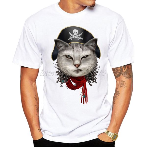 

new arrivals cool pirate cat design men's t shirt boy cool hipster printed summer t-shirt sport hooded sweatshirt hoodie