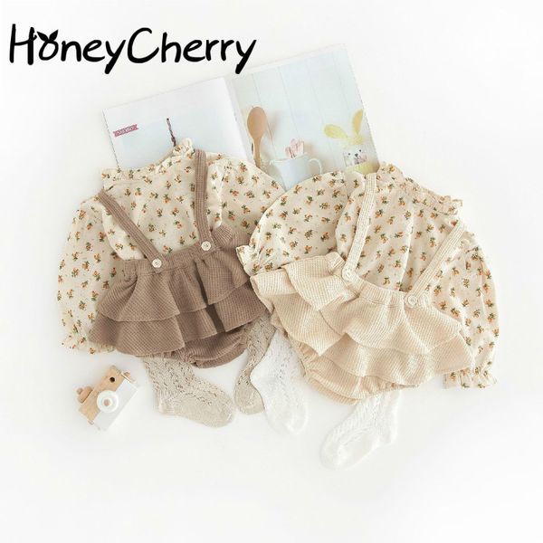 

2020i autumn new baby girl overall shirt set baby one-piece suit strap outfits baby girl fall clothes set(no sock) 1021, White