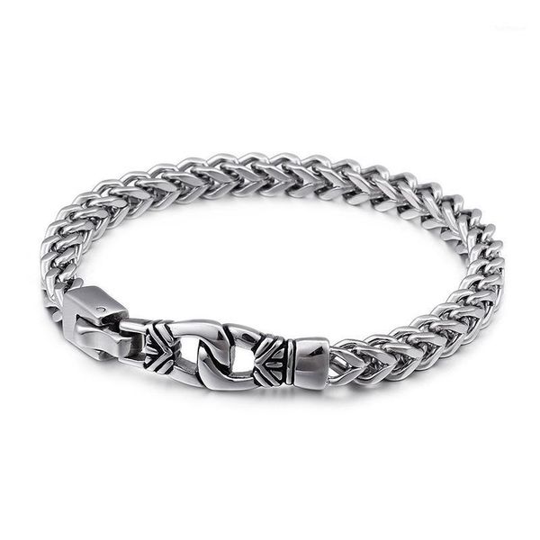 

men's keel fashion bracelet titanium steel simple steel bracelet1, Black