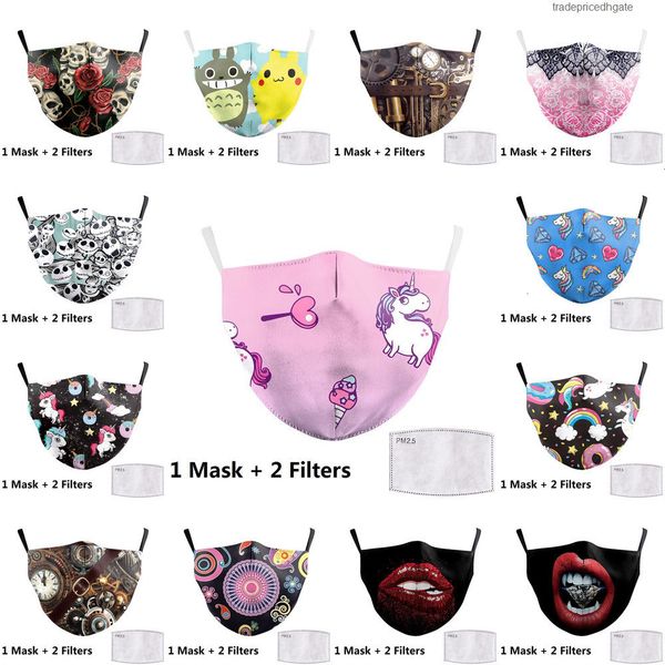 

anti print face fabric big masks unicorn mouth cover reusable protection dust 5sk6