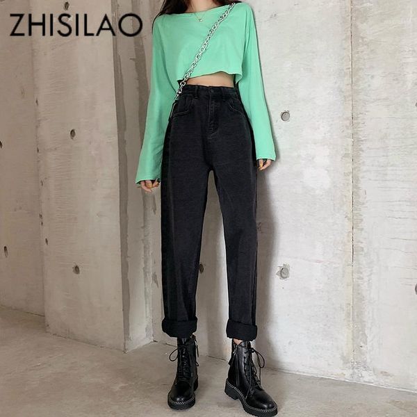 

straight jeans women high waist boyfriend jeans street vintage denim pants maxi mom plus size retro 2020 black blue1, Blue