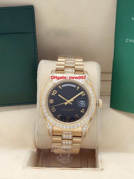 

20 style watch 41mm day-date president diamond bracelet bezel selling asia 2813 movement mechanical automatic mens watches, Slivery;brown