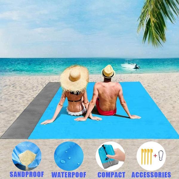 

83"x 79" sandbeach blanket waterproof camping ground mat portable pocket picnic mat1