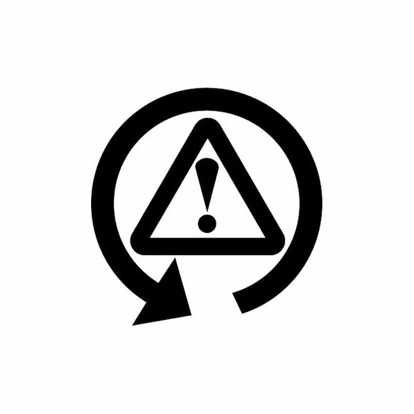 

13cm*13.2cm warning round arrow vinyl decal car sticker drift turbo black silver c10-02267