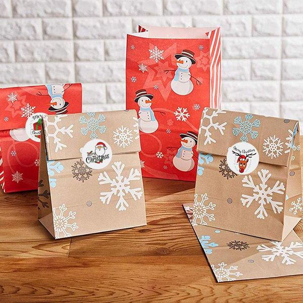 

120pcs круглый рождественские украшения наклейки санта снежинка шаблон печать этикетки xmas подарков декор для упаковки канцелярские наклейк