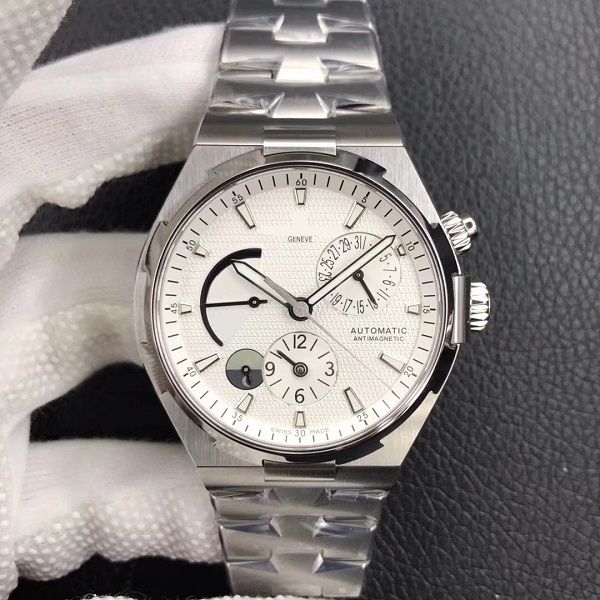 

44mm multi-functions men watch mens wristwatch sapphire waterproof 47450 dual time power reserve twf edition bracelet a1222 automatic, Slivery;brown