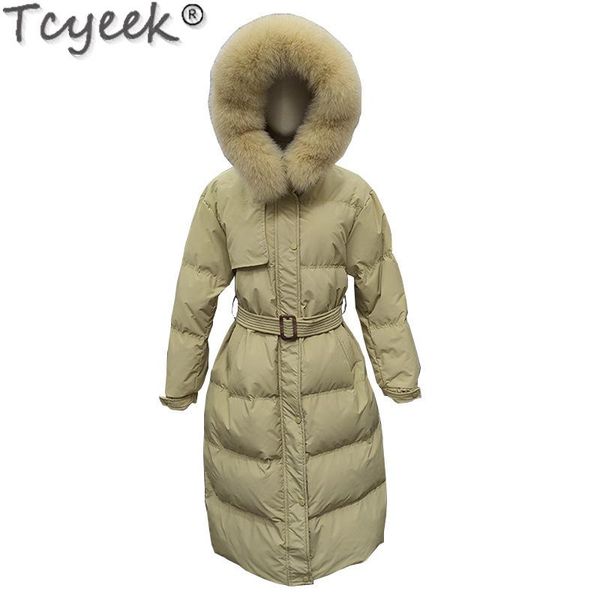 

women's jacket woman winter white duck down coat female real fur hooded down parkas women's clothing 2020 thick warm coats 1, Black