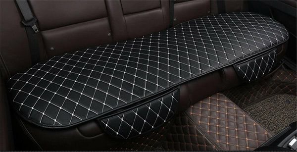 

black white car seat cover breathable pu leather mat for rear back seat cushion