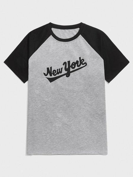 

romwe guys colorblock letter graphic tee w4dt#, White;black