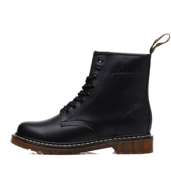 

2020 women's new classic martin black handcrafted leather lace up to the couple short boots fashion ankle boots-46 xo8e