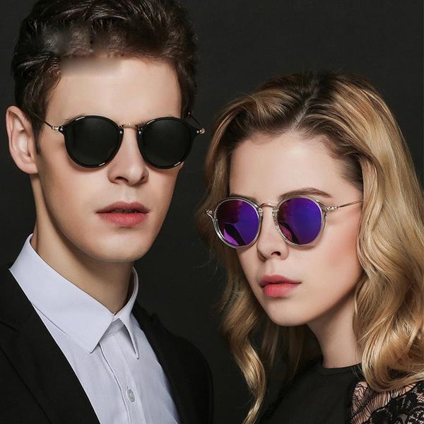 

sunglasses fashion round men women brand designer metal frame mirror sun glasses uv400, White;black