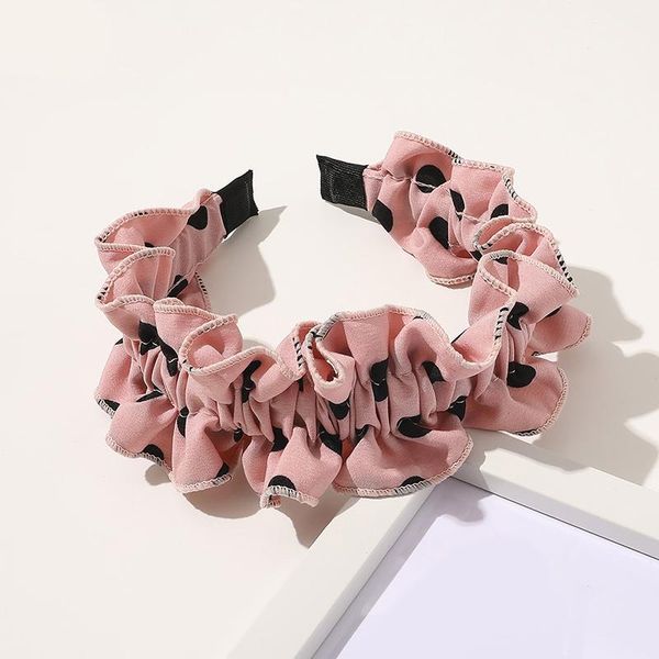 

fashion fabric ruffle hair hoop head wear hoop dot plaid floral print headband elastic hairband hair accessories girls women q sqcmay