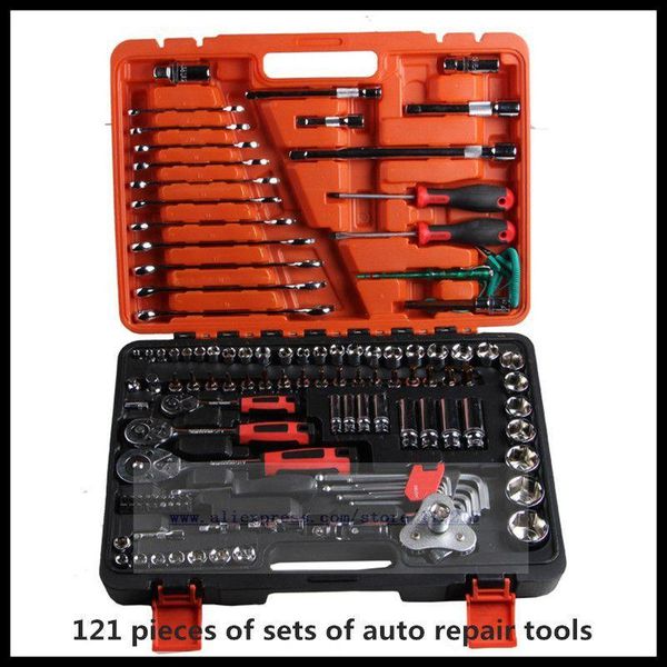 

121 pieces sets of ratchet repair and maintenance tools sets of tools tool kits.