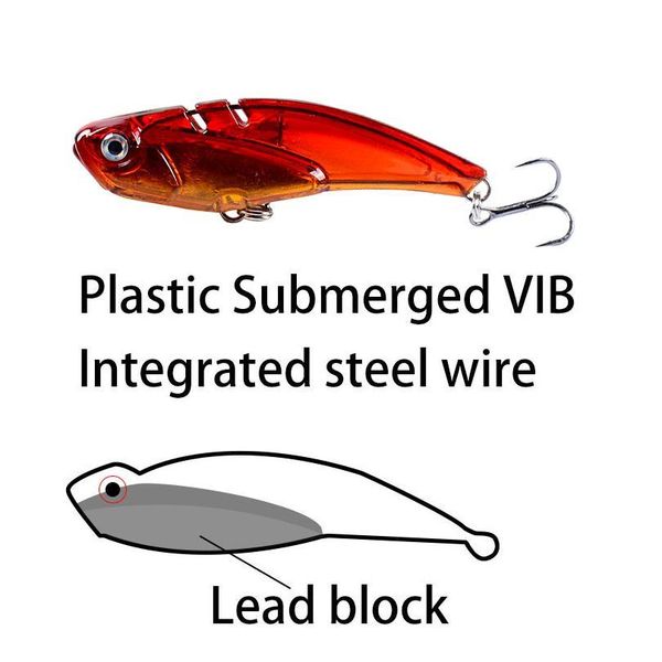 

1pcs sinking vib fishing lure artificial hard bait 70mm 19.8g fake bait sea and fresh water all waters to kill bio jllnld
