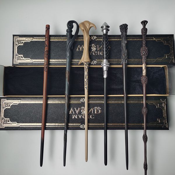 

potters magic wands cosplay harried dumbledore voldemort hermione 35cm metal/iron core magic wand toys for children with sticker 1020