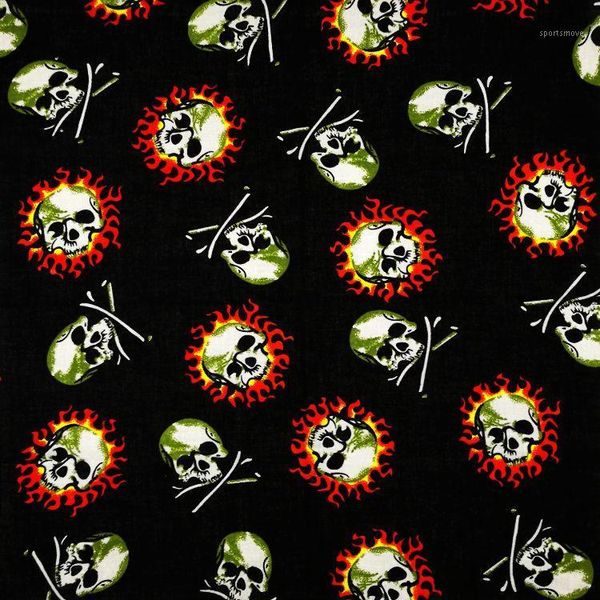 

scarves 100% cotton flame skull punk hip-hop headwear hair neck wrist wrap band neckerchief square headtie kerchief for men1, Blue;gray