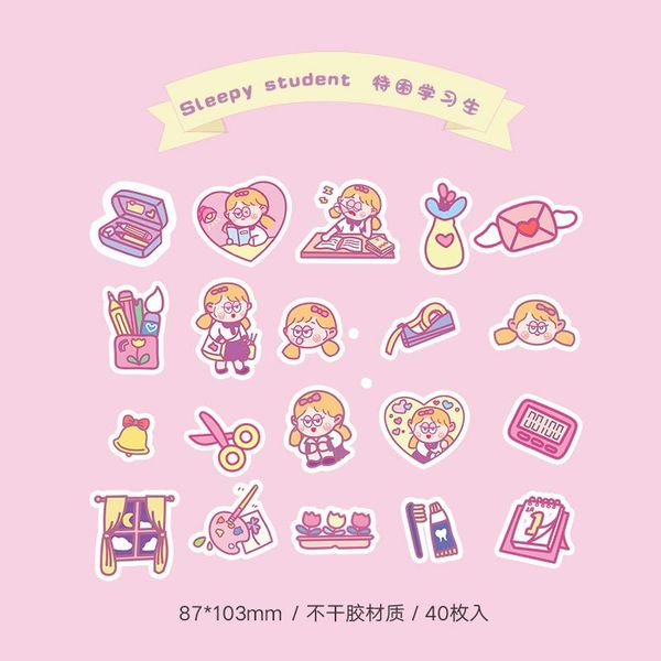 

40pcs lot patterns cute stickers kawaii decorative collage scrapbooking album stick label school stationery sticker aesthetic bbyvyp