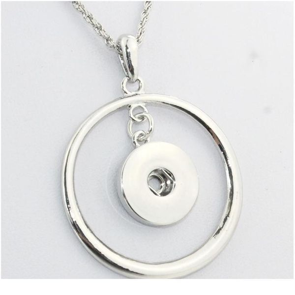 

2019 new snap jewelry flower necklace crystal snap button necklace for women fit 18mm 20mm snap buttons bbyhfa, Silver