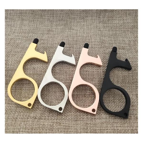 

25 styles metal isolation anti-contact keychain contactless keychain elevator household door opening tool elevator door opener kha580