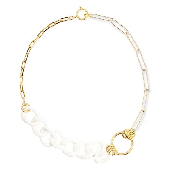 

chokers spring summer push it necklace gold-plated chain resin plastic acetate curb choker women 2021 wholesale, Golden;silver