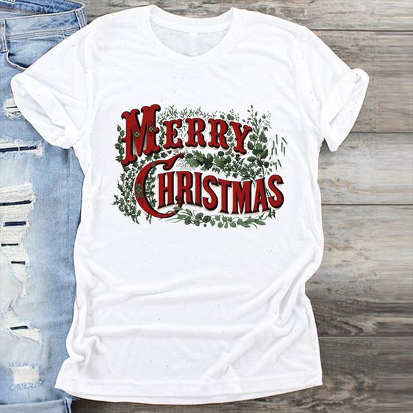 

women new year clothing fashion cute season merry christmas print clothes graphic female tshirts t shirt ladies tee t shirt, White