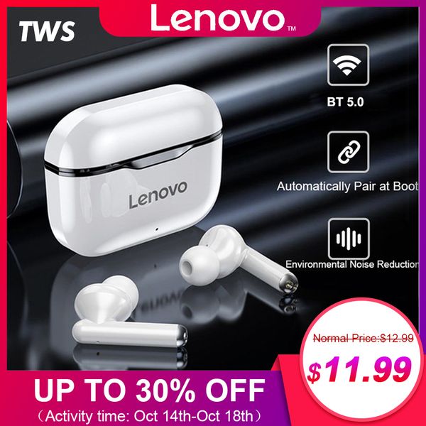 

lenovo lp1 tws earbuds bluetooth 5,0 правда беспроводные наушники сенсорное управление спорт гарнитура ipx4 sweatproof наушники с микрофоном