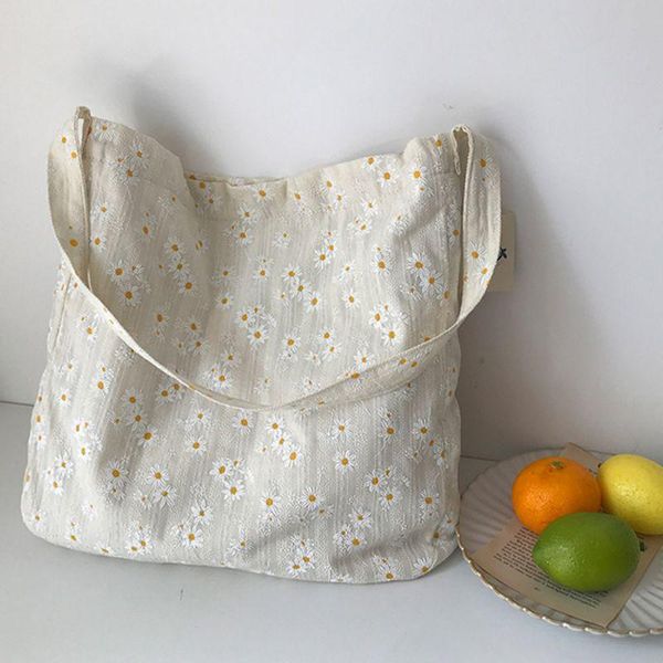 

women lady girl embossed daisy handbag shoulder bag books shopping casual tote purse