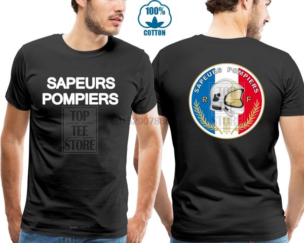 

летняя майка вдохновленный sapeurs pompiers париж франция пожарный департамент черный футболка на заказ тенниски спорта толстовка с капюшоно
