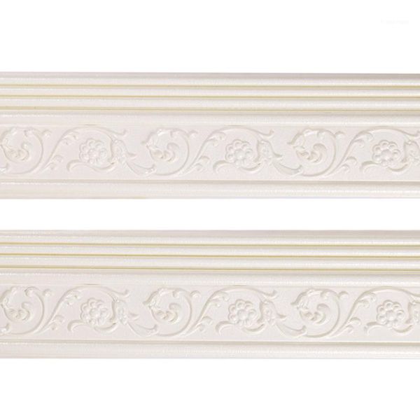

3d pattern wall trim line wallpaper sticker skirting border strip waterproof anti-collision self-adhesive foam border diy decor1